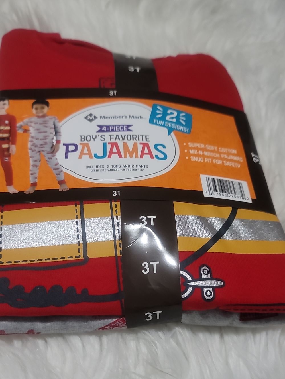 Member's Mark Boys' Red Firetruck Pajama Set - 3T